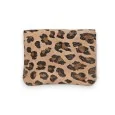 Beige leopard print leather wallet