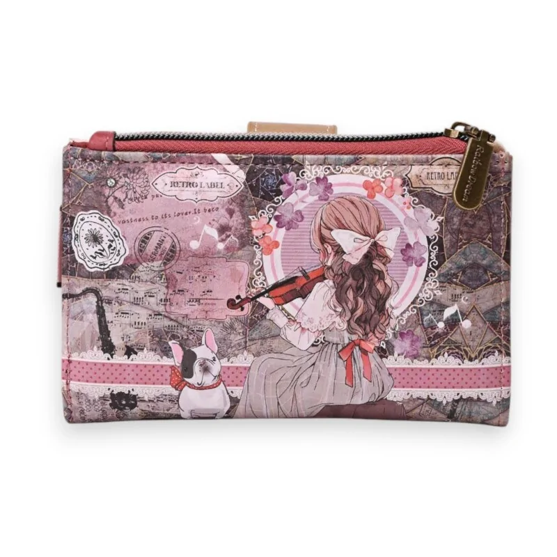 Sweet Candy Little Girl with Violin Wallet