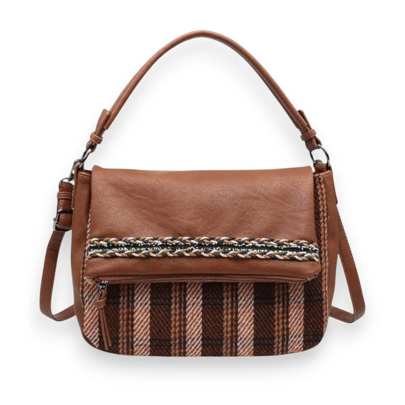 Schottische Camel-Handtasche Donna Alessia