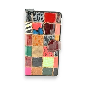 Multicolored patchwork leather wallet by Kenny Jones