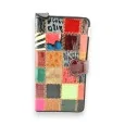 Multicolored patchwork leather wallet by Kenny Jones