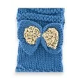 Gestrickte Handschuhe ohne Finger in Entenblau