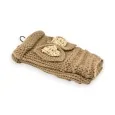 Knitted mittens with decorative Gold bow