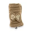 Knitted mittens with decorative Gold bow