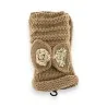 Knitted mittens with decorative Gold bow