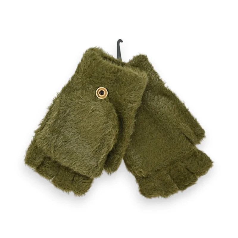 Khaki Pilou Pilou Convertible Fingerless Gloves