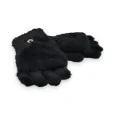 Convertible Black Fluffy Mittens