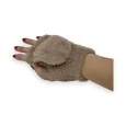 Taupe Pilou Pilou Fingerlose Handschuhe mit abnehmbarer Kappe