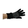 Fancy Handschuhe Schwarz mit Perlen und Strass