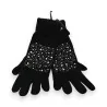 Fancy Black Gloves with Pearls and Rhinestones