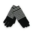 Geometric 2-in-1 Gloves Black and White