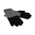 Geometric 2-in-1 Gloves Black and White