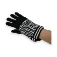 Geometric 2-in-1 Gloves Black and White