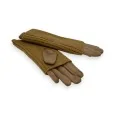 Two-in-One Taupe Faux Suede and Knit Gloves