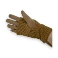 Two-in-One Taupe Faux Suede and Knit Gloves