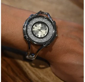 ERNEST Bracelet Watch, Silver Fancy, with Sparkling Stone Dial
