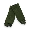 Khaki Suede and Knit 2-in-1 Fingerless Gloves