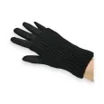 Suede and Knit 2-in-1 Gloves in Black