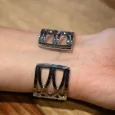 Ernest Bracelet Watch with Silver Fancy Rectangle Dial with Rhinestones