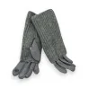 Guantes sin dedos de ante sintético y punto Gris