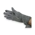 Suede and knit fingerless gloves Grey