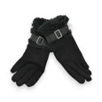 Schwarze Winterhandschuhe mit Teddyfutter