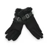 Guantes de invierno negros forrados de piel sintética