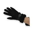 Gants d'hiver noirs fourrés moumoute