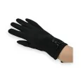 Gants bi-matière Noirs élégants