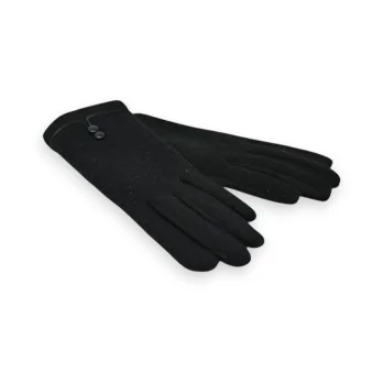 Elegant Black Dual-material Gloves