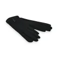 Gants bi-matière Noirs élégants