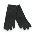 Guantes elegantes negros de dos materiales