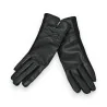 Gants élégants noirs bi-matière