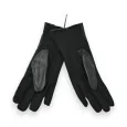 Guantes elegantes negros de dos materiales