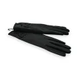 Elegante schwarze Handschuhe aus zwei Materialien