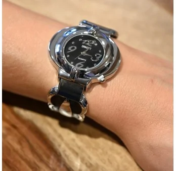 Ernest black and silver bracelet watch