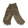 Gants bi-matière taupe avec boutons