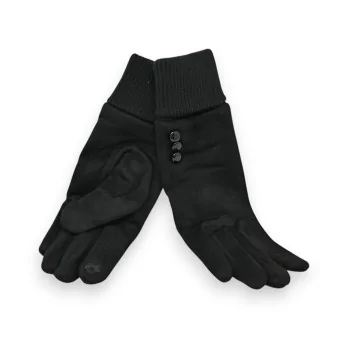 Gants élégants en bi-matière noir