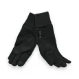 Two-material black gloves