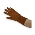 Elegant two-material camel gloves