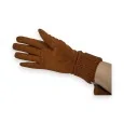 Elegant two-material camel gloves