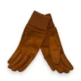 Elegant two-material camel gloves