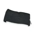 Winter knit headband in black with wooden button