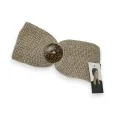 Taupe knitted headband with wooden button