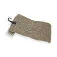 Taupe knitted headband with wooden button