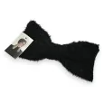 Winter headband with bow in black plush