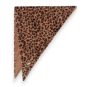 Triangle scarf fluffy leopard print