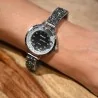 Ernest Jewelry Silver Watch with Grey and White Stones