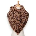 Triangle scarf fluffy leopard print