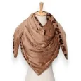 Triangle scarf fluffy leopard print